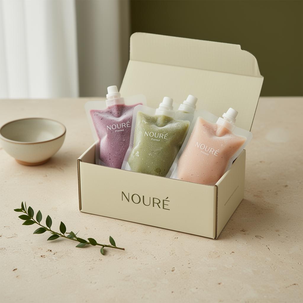 NOURÉ blends presented in editorial composition
