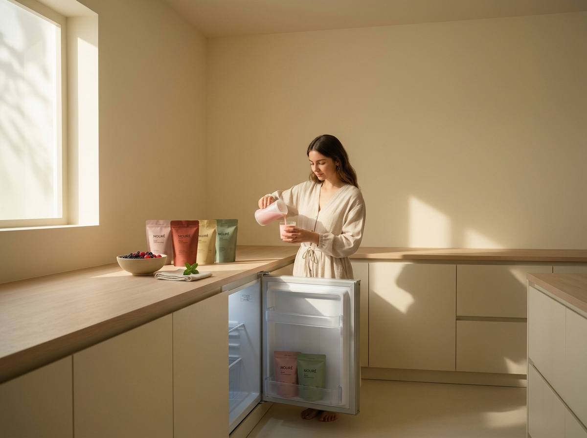 Morning wellness ritual, editorial NOURÉ lifestyle